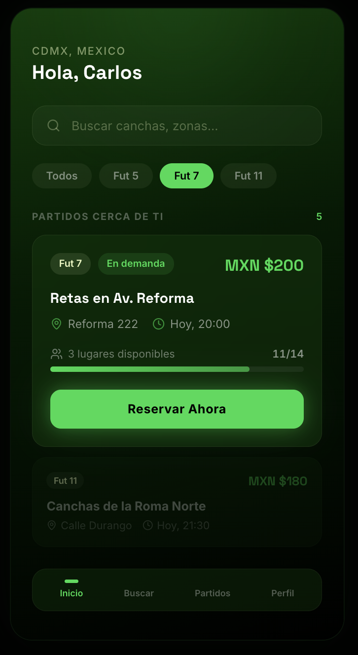 futmatchr app pantalla principal