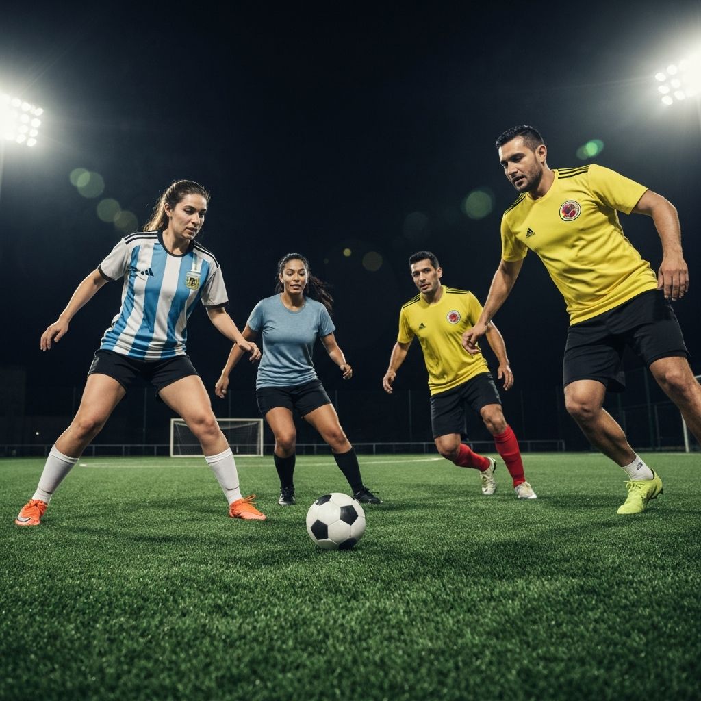 Jugadores en una reta de futbol
