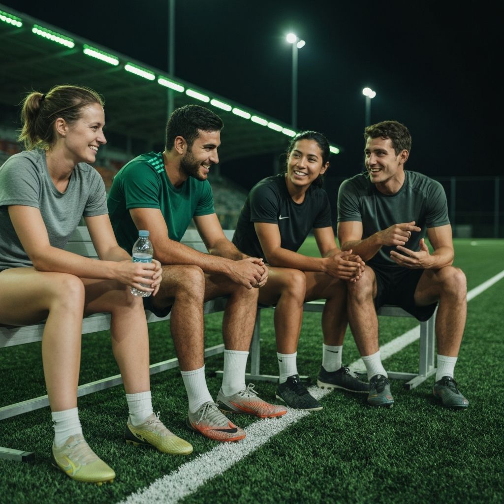 Amigos celebrando despues de una reta
